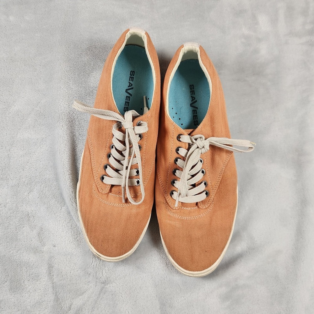 SeaVees‎ Hermosa Plimsoll Surfwash Herringbone Orange Sneaker Mens 11